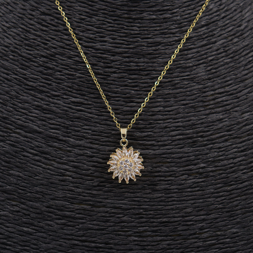 COLLAR ACERO DORADO CIRCONITAS