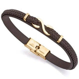 Pulsera Magnum de acero y piel marrón REF: 14012P01011