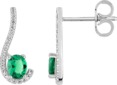 Pendientes de Plata Curvo Piedra color Esmeralda