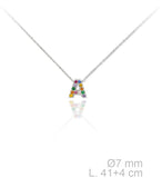 MINI INICIALES PLATA CIRCONITAS MULTICOLOR