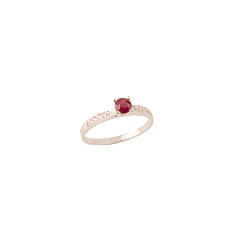 ANILLO RUBI Y BRILLANTES FVS005