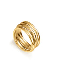 ANILLO AIR DE ACERO DE IP DORADO APILABLE DE TRES PARTES 75288A01412