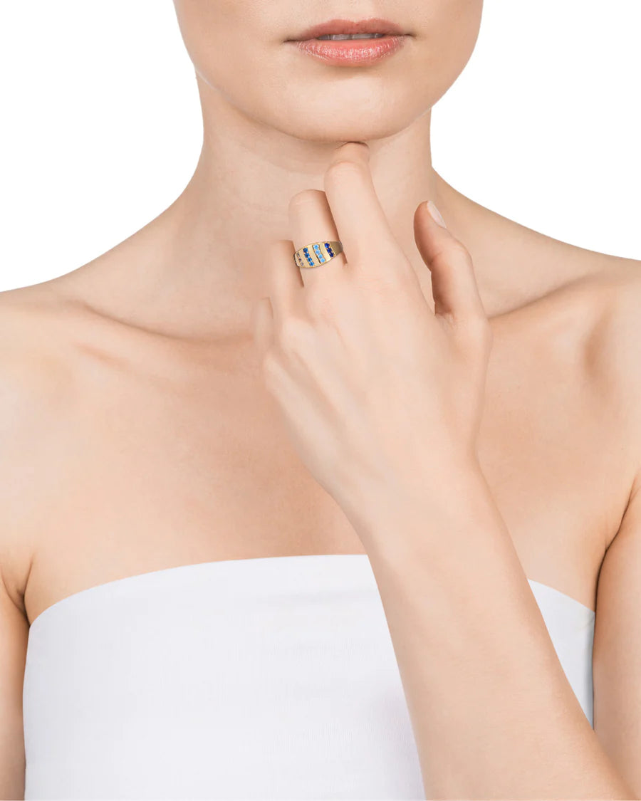 Anillo Plata De Ley Baño Oro Circ Sra Jewels 13134A016-39