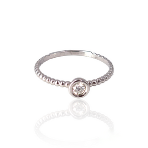 ANILLO SOLITARIO  DIAMANTE AN034D/18K