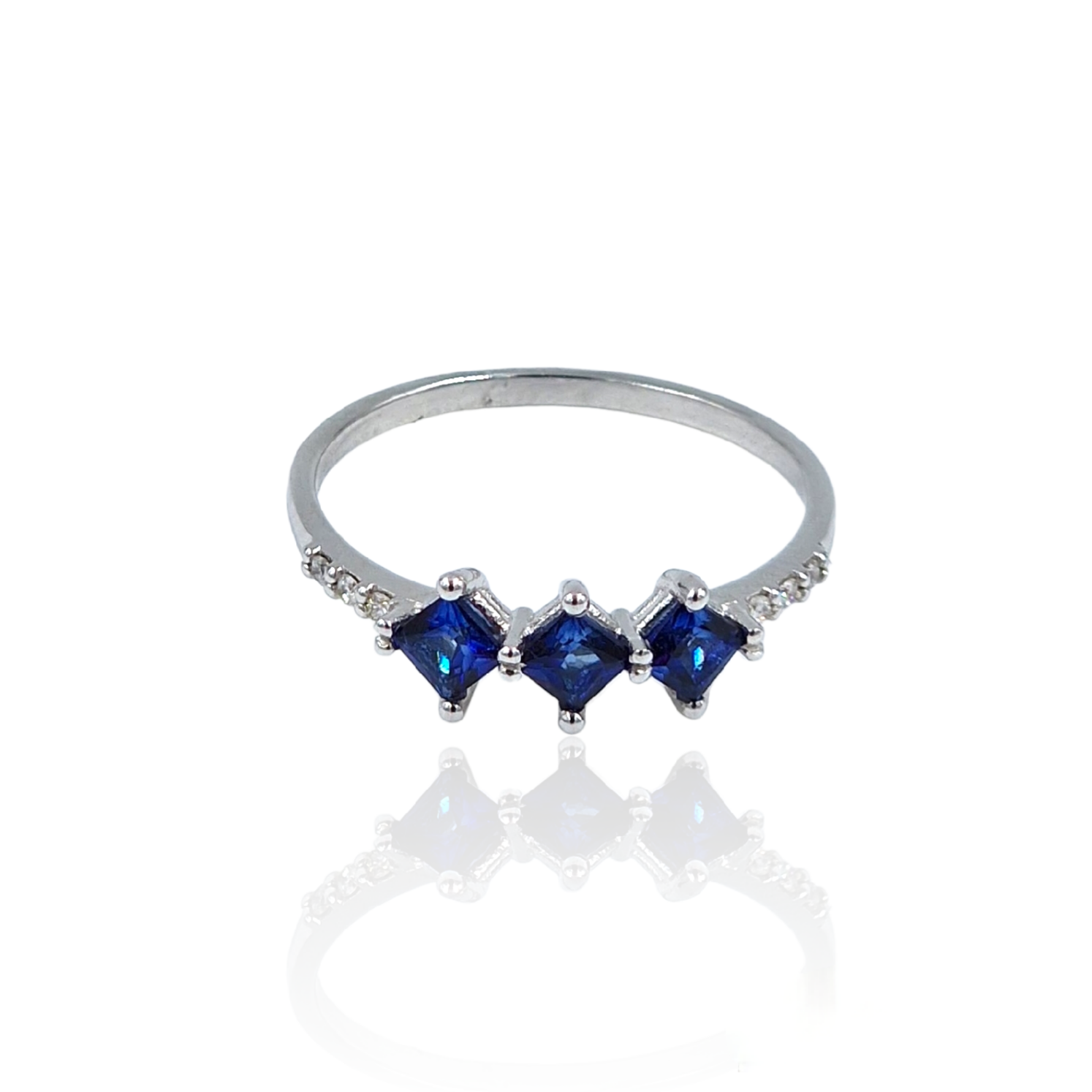 ANILLO ZAFIROS Y BRILLANTES VFS006