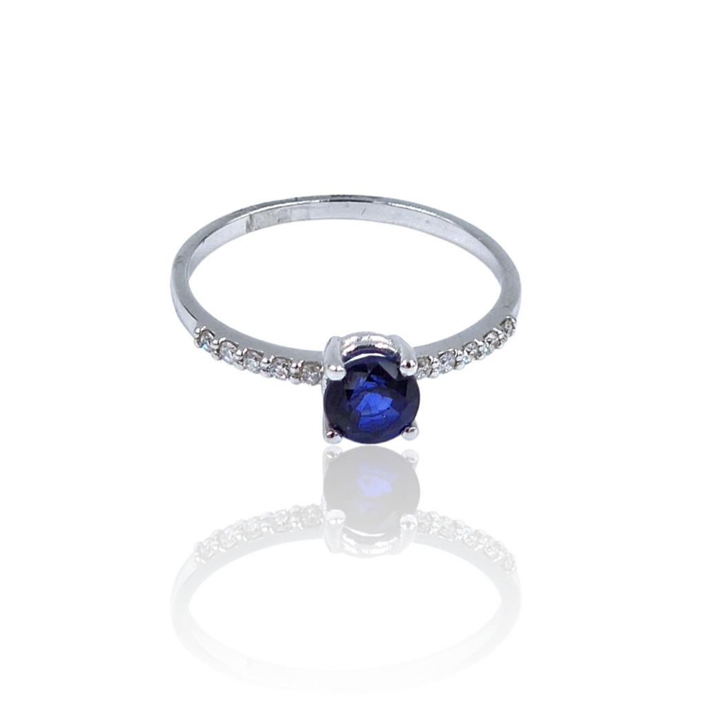 ANILLO ZAFIRO Y BRILLANTES VFS008