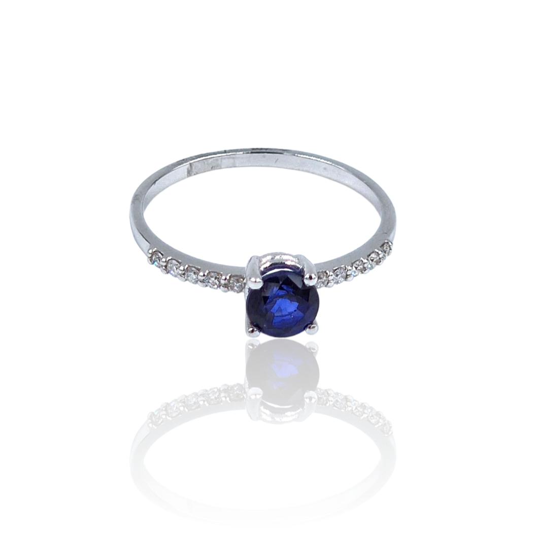 ANILLO ZAFIRO Y BRILLANTES VFS008