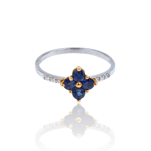 ANILLO BRILLANTES Y ZAFIROS VF009
