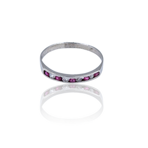 ANILLO  DIAMANTES y RUBIES AN089DR/18K