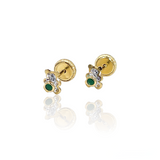 PENDIENTES OSO CIRCONITAS ORO 18K