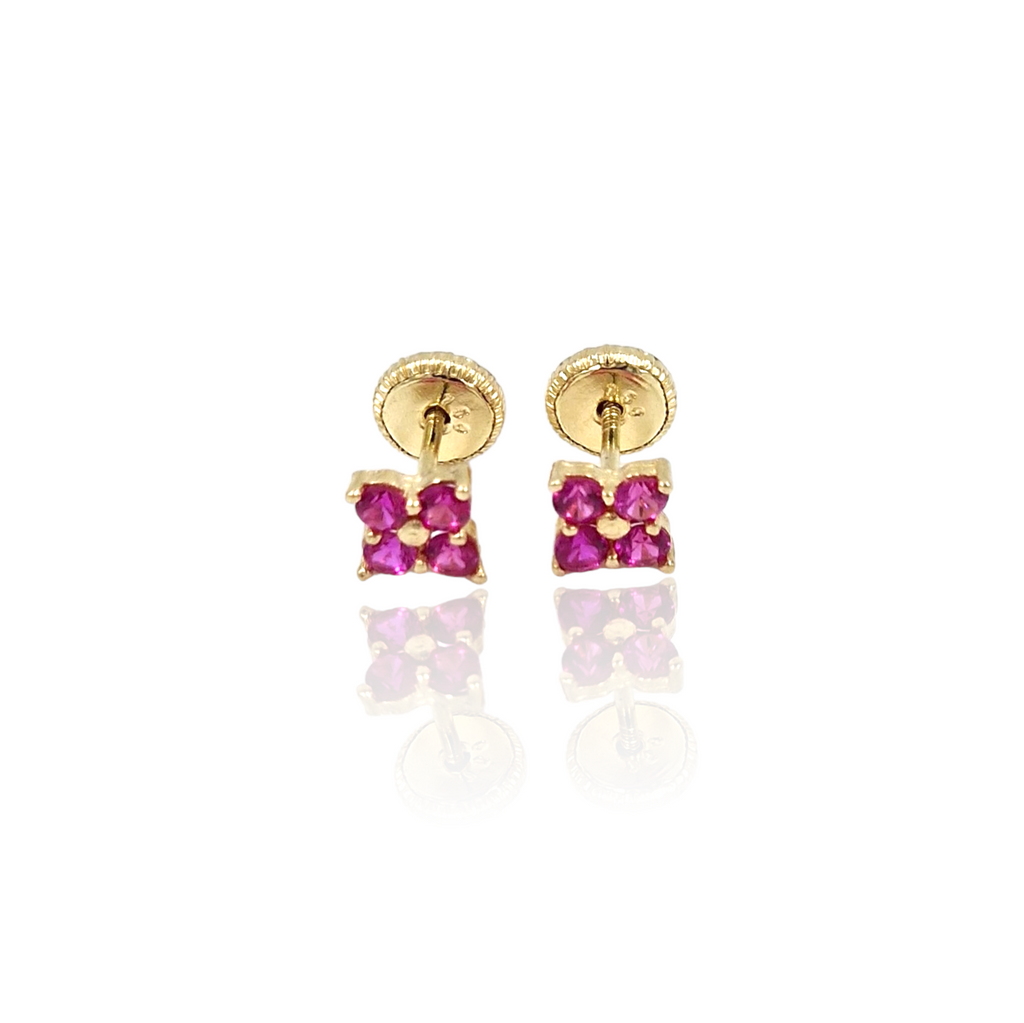 PENDIENTES 4 CIRCONITAS ROSAS