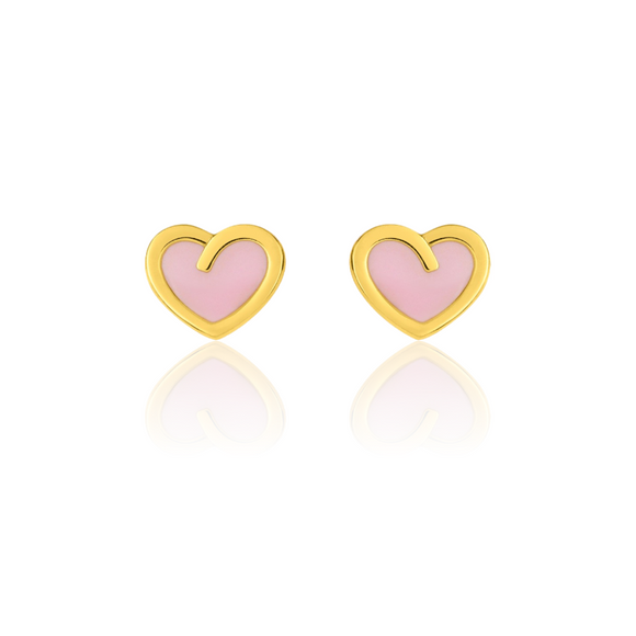 PENDIENTES CORAZONES FILO ORO 9K