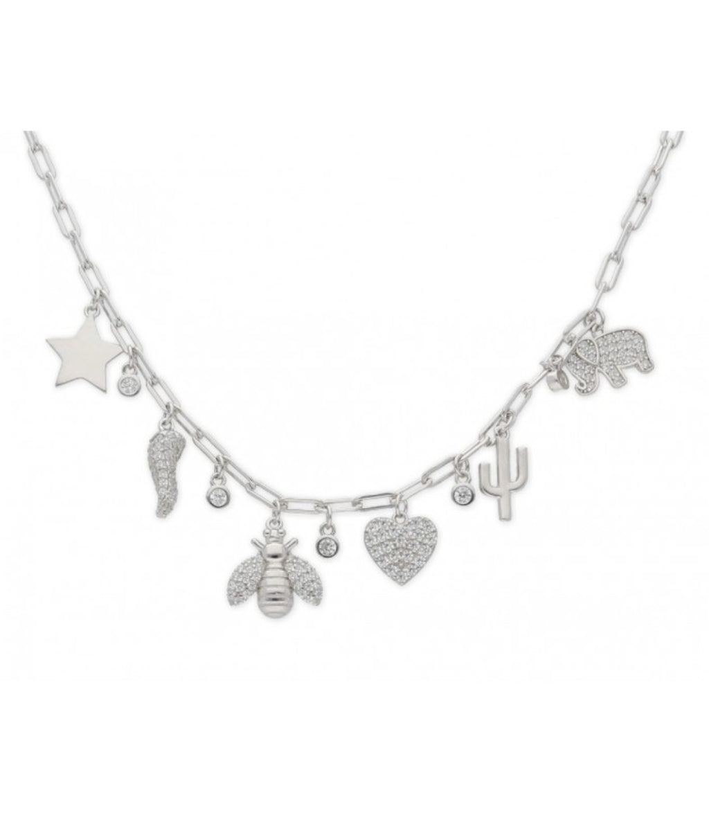 COLLAR MULTICOLGANTES DE PLATA CON CIRCONITAS