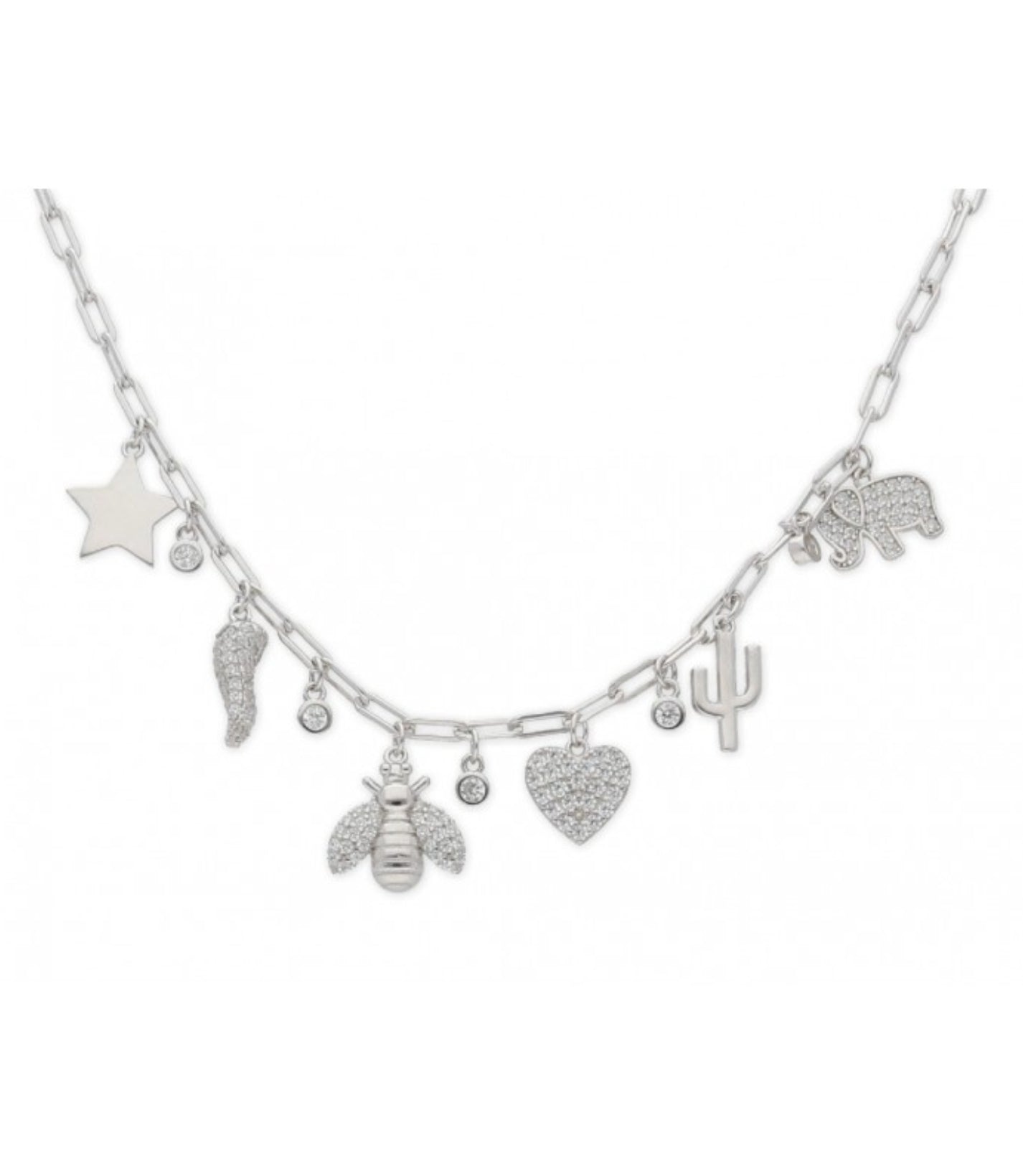 COLLAR MULTICOLGANTES DE PLATA CON CIRCONITAS