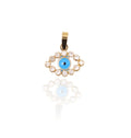 COLGANTE OJO CIRCONITAS ORO 18K