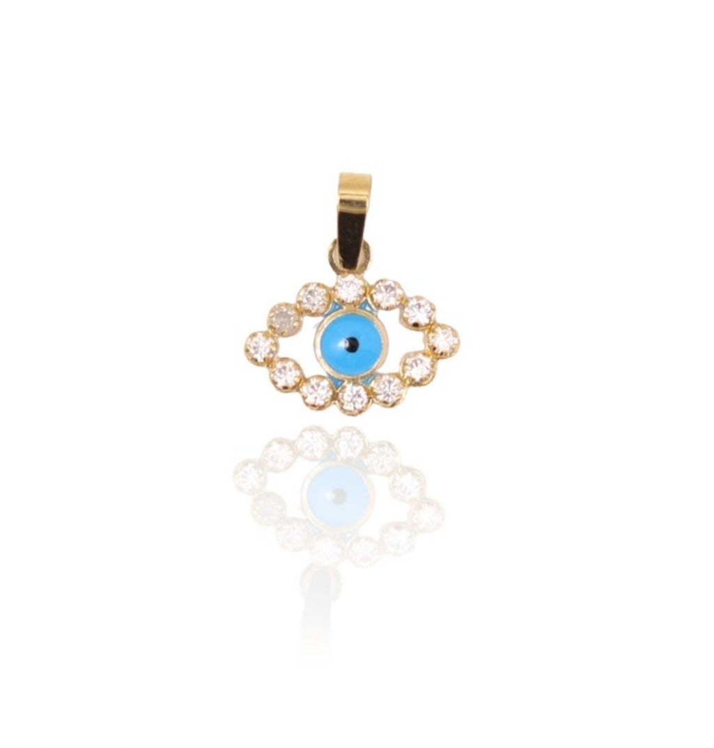 COLGANTE OJO CIRCONITAS ORO 18K
