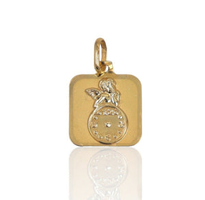 MEDALLA ANGELITO CON RELOJ ORO 9K VF1005