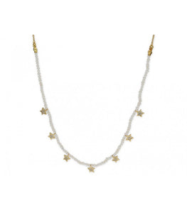 Collar micro perlas estrella MED017CL-D