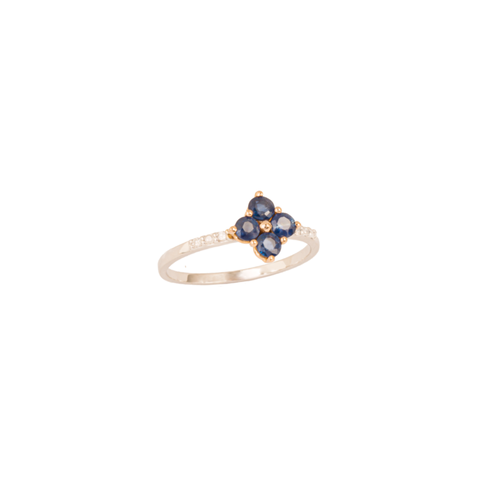 ANILLO BRILLANTES Y ZAFIROS VF009