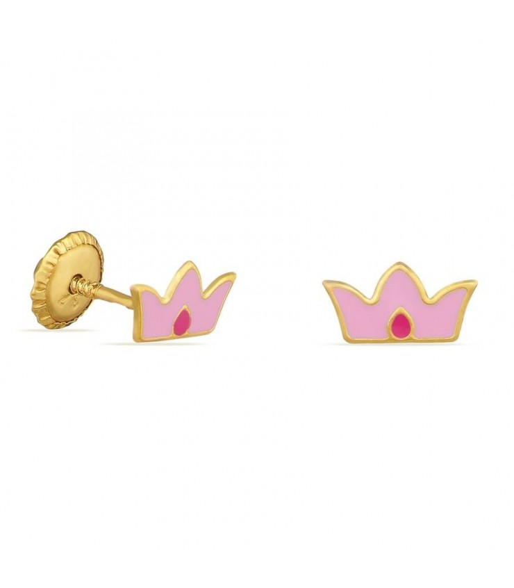 PENDIENTES CORONITAS ROSA