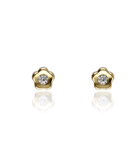 Pendientes Oro Flor 18k