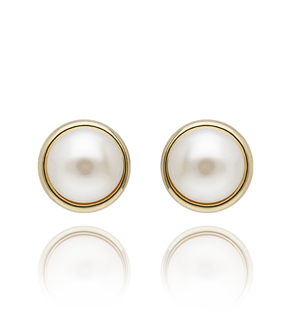 Pendientes Oro 18k media perla.